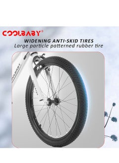 Cool Baby COOLBABY High carbon steel frame adjustable height double brake mountain bike for teenagers.White  - Image 5