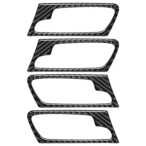 BLAKAYA Compatible with Carbon Fiber Interior Door Handle Frame Interior Decoration Sticker for BMW X5 E70 X6 E71 2008 2009 2010 2011 2012 2013 4PCS Black - Image 3
