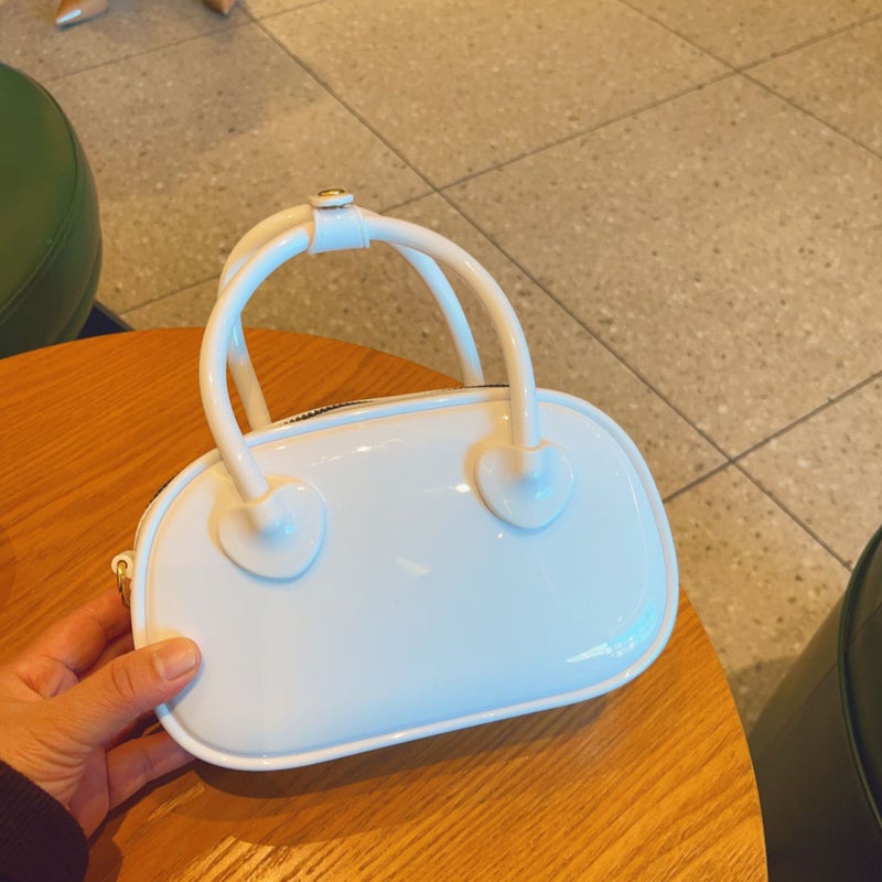 2024 New PVC jelly bag summer candy color shoulder crossbody mini bag fashion portable pillow womens bag Purple - Image 3