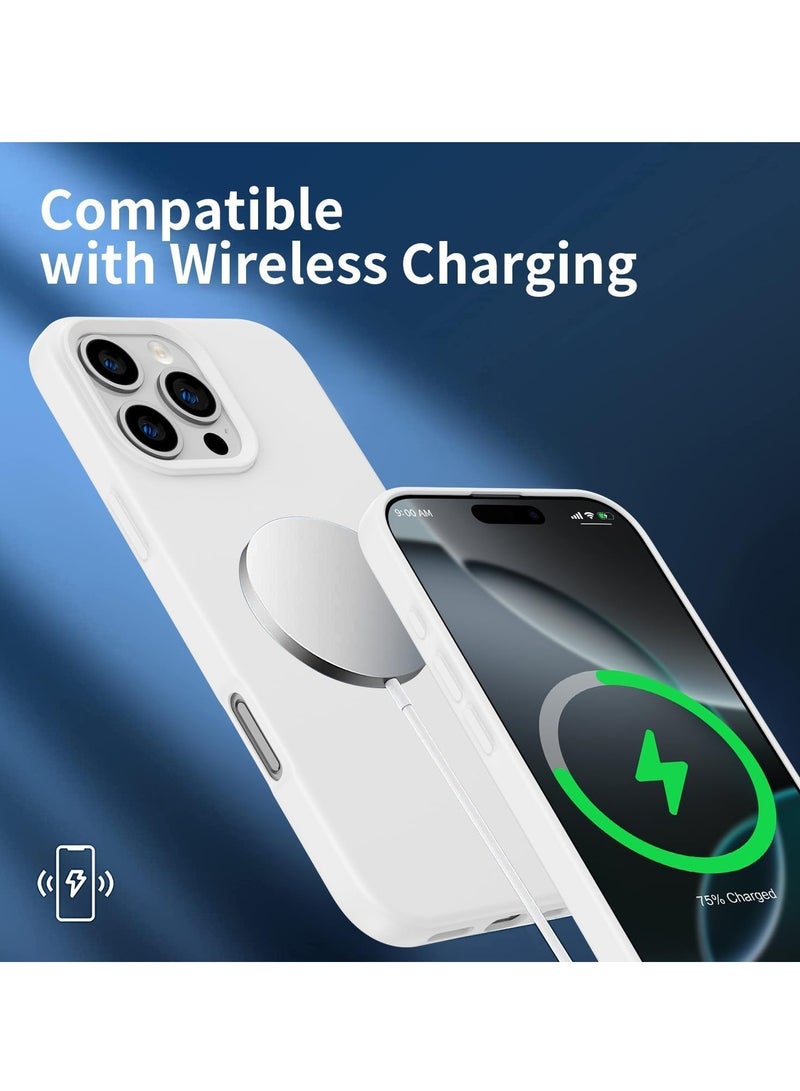 new Premium Soft Liquid Silicone Case for iPhone 16 Pro – Silky and Soft Touch Series Full-Body Protective Bumper (White) - Image 5