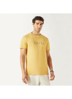 Iconic Iconic Typographic Print T-shirt with Short Sleeves  - Image 1