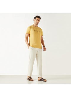 Iconic Iconic Typographic Print T-shirt with Short Sleeves  - Image 2