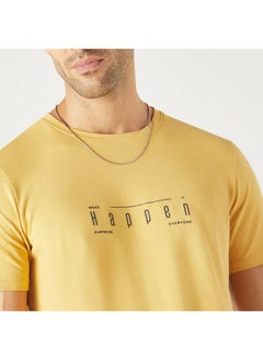 Iconic Iconic Typographic Print T-shirt with Short Sleeves  - Image 4