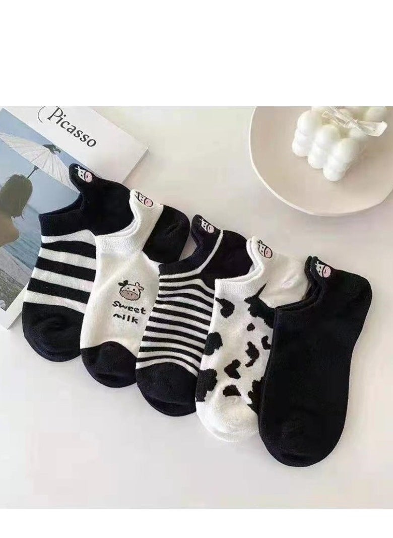 Generic - Women Absorb Sweat and Deodorize Socks 5 Pairs High Quality Socks One Size Fits All - Image 1