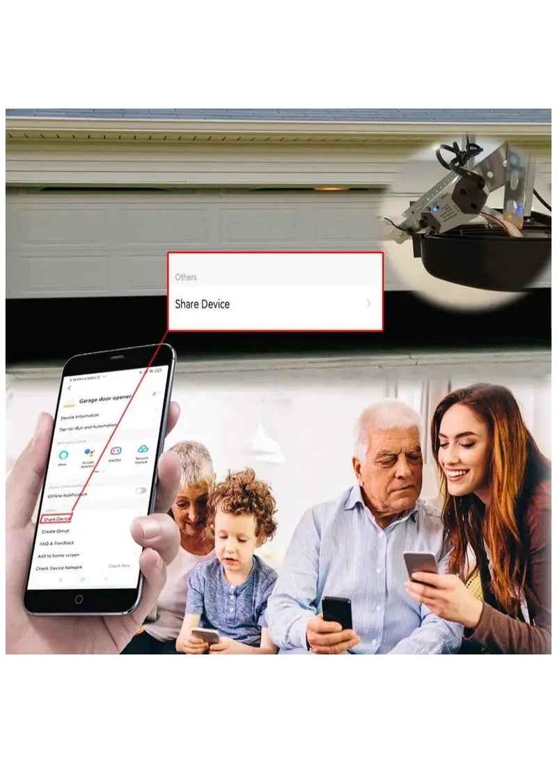 Tuya WiFi Smart Garage Door Opener Controller Motorized Door Opener Wireless Remote Works With Voice Control Alexa Google Home