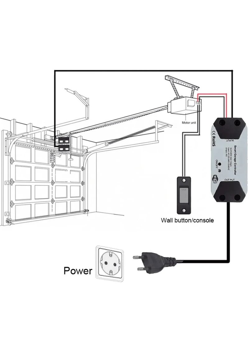 Tuya WiFi Smart Garage Door Opener Controller Motorized Door Opener Wireless Remote Works With Voice Control Alexa Google Home