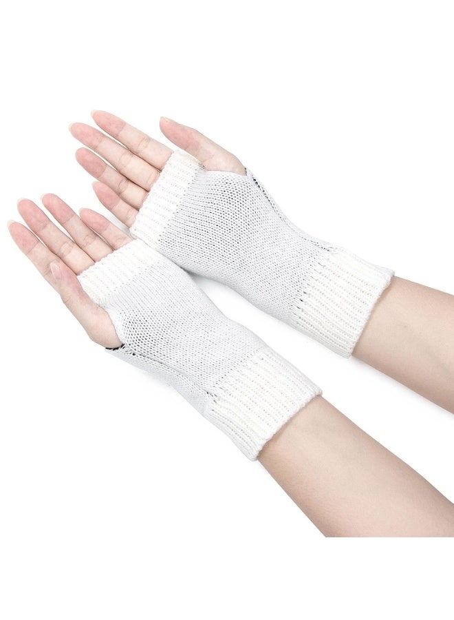 PAWSONIFY Fingerless Star Printed Knitted Gloves - Wrist Warmers Mittens Knitted Gloves for Women Men Typing - Image 4