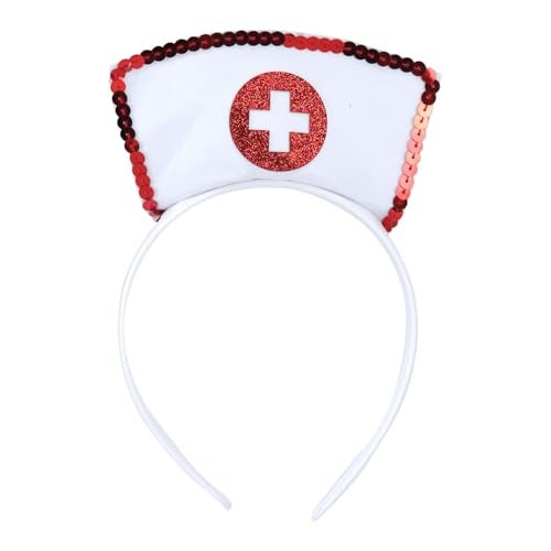 Soochat Nurse Hat Headband with Red Cross Nurse Graduation Headband - Halloween Cosplay Props Costume Accessory - Image 1