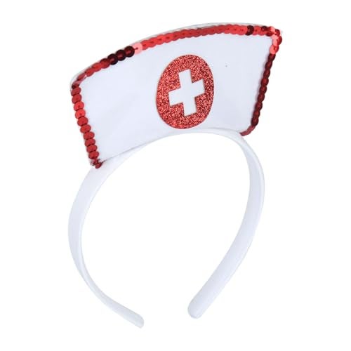 Soochat Nurse Hat Headband with Red Cross Nurse Graduation Headband - Halloween Cosplay Props Costume Accessory - Image 3