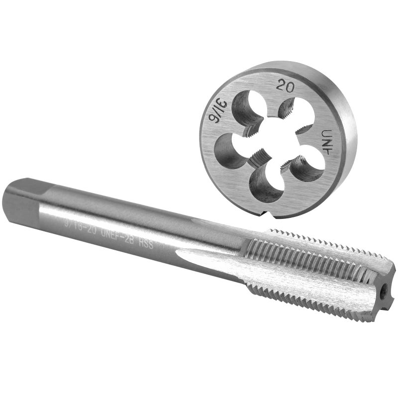 Burkit 91620 UN Tap and Die Set 916 x 20 UN Machine Thread Tap and Round Die Right Hand