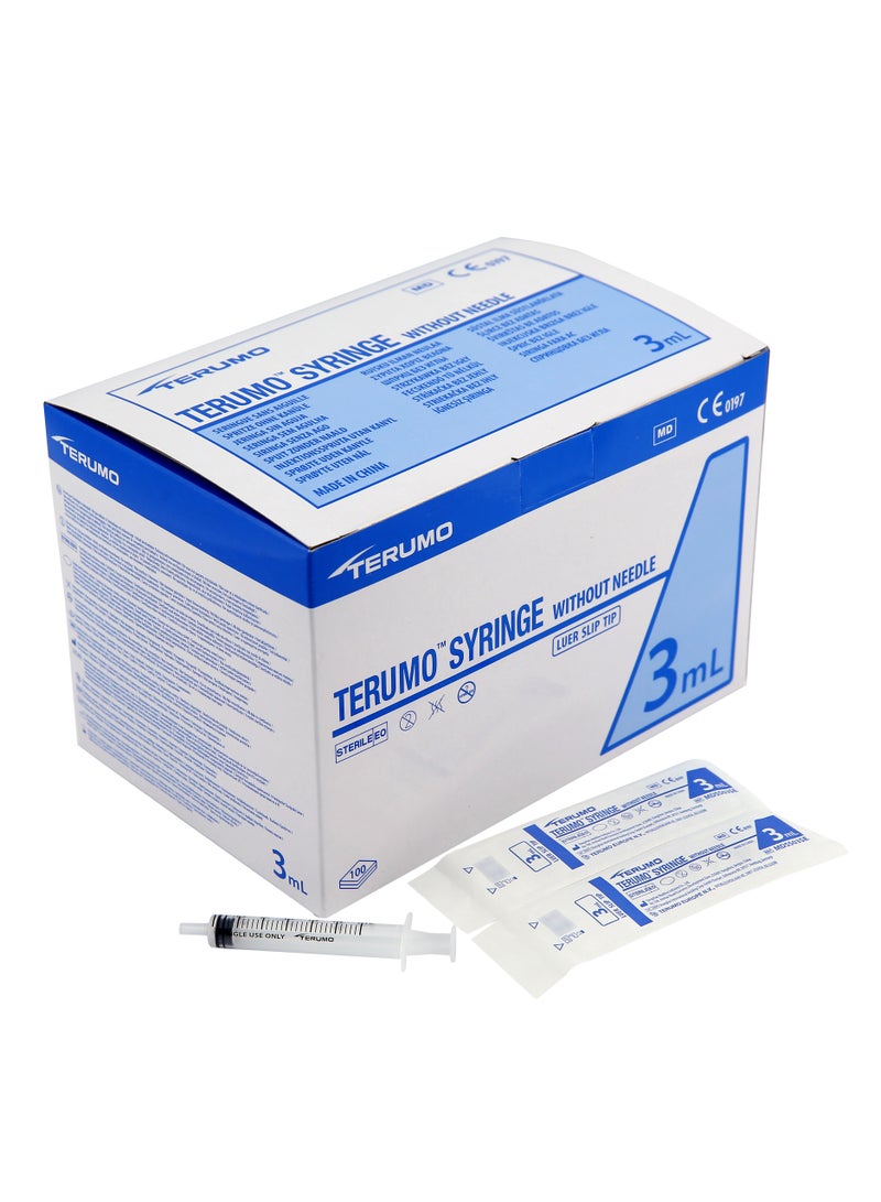 Terumo 3ml Syringe W/O Needle Luer Slip (Box/100) - Image 1