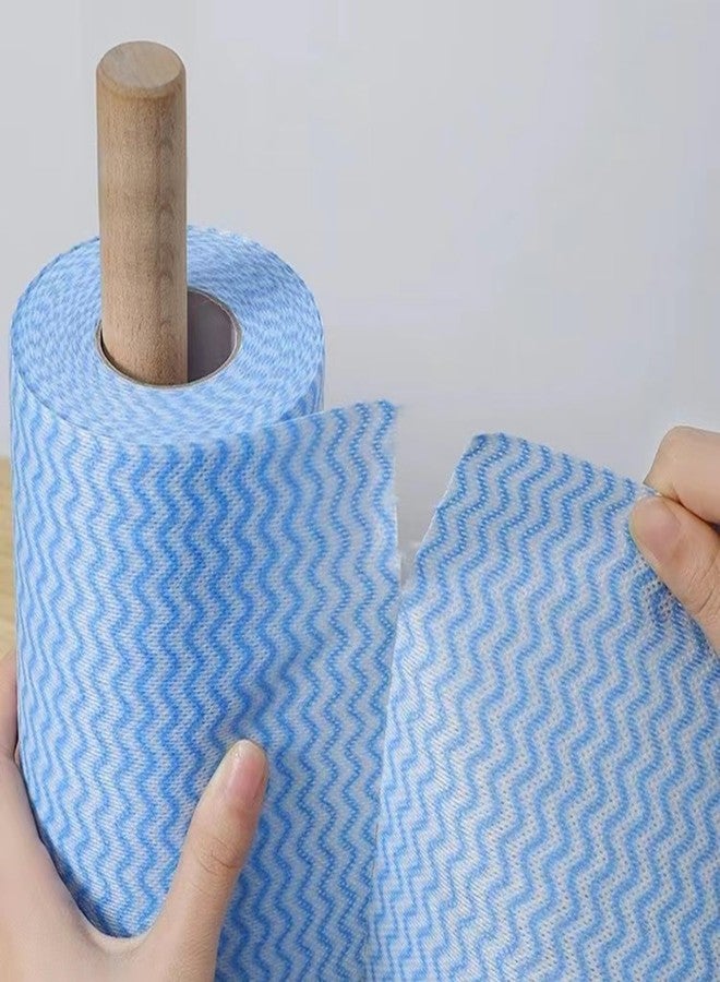 SUZZYVINE Disposable Cleaning Cloths Reusable Dish Cloths Dish Towels Blue Kitchen Towels Handy Wipes On Rolls Total 2 Roll 100 Pcs - Image 5