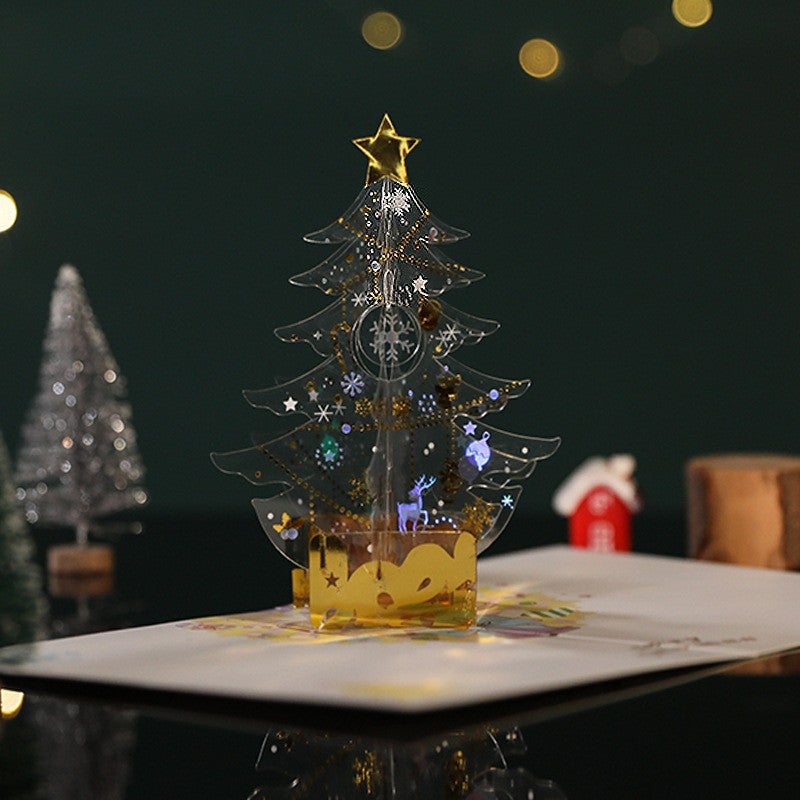 Popular Three-Dimensional Greeting Card Christmas Greeting Card Christmas Tree New Year'S Day Send Friends Blessing 3D Card - Image 5