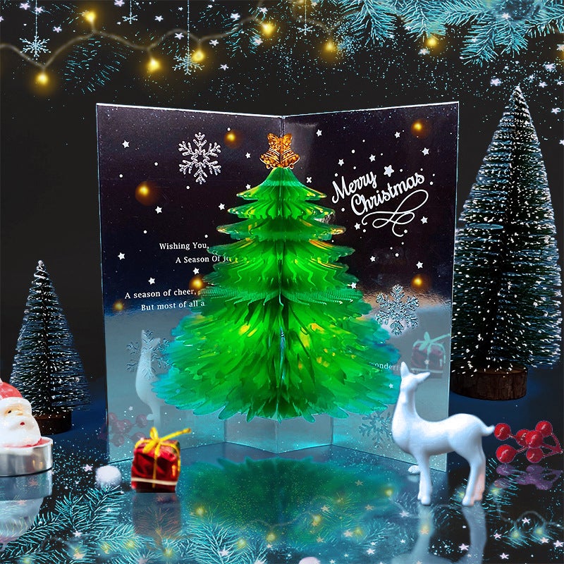 Popular Three-Dimensional Greeting Card Christmas Greeting Card Christmas Tree New Year'S Day Send Friends Blessing 3D Card - Image 3