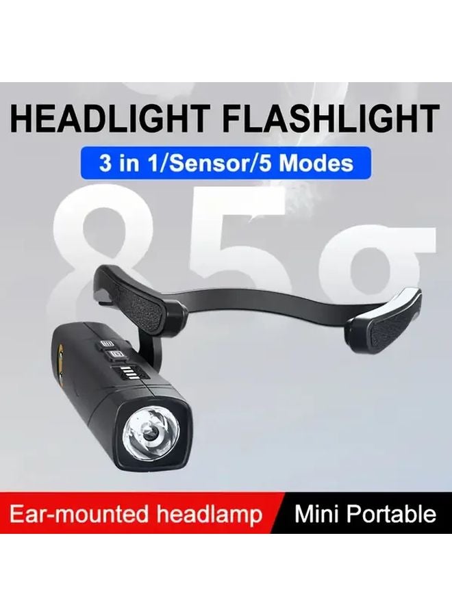 Portable Outdoor Fishing Headlamp Black LED Sensor Headlight Hands Free Light - Image 3