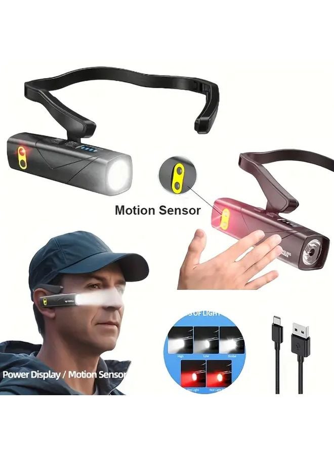 Portable Outdoor Fishing Headlamp Black LED Sensor Headlight Hands Free Light - Image 2