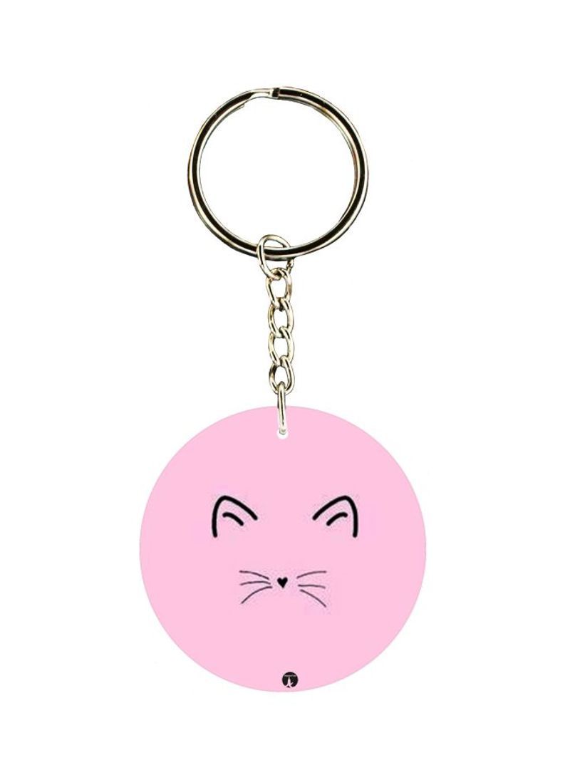 RKN Cat Printed Dual Sided Keychain