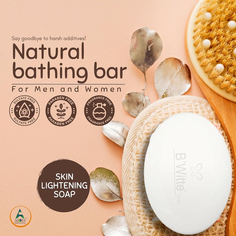 ALLOES PHARMACEUTICALS ALLOES Skin Whitening Soap with Shea Butter Supports HealthyGlowing Skin Natural Bathing Bar for Men and Women Pack of 2 150gm  - Image 3