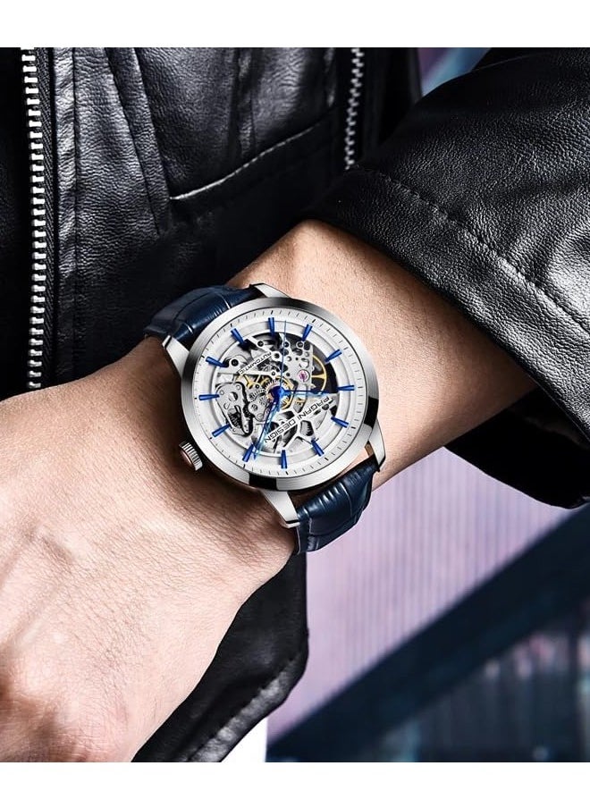 PAGANI DESIGN - Men's Automatic Mechanical Watches ,Waterproof,Leather Strap 43MM Mechanical Skeleton Sapphire Glass Surface Stainless Steel Case, Fashion Casual Business Watches PD1638 - Image 1