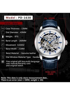 Men's Automatic Mechanical Watches ,Waterproof,Leather Strap 43MM Mechanical Skeleton Sapphire Glass Surface Stainless Steel Case, Fashion Casual Business Watches PD1638 - pzsku/Z5C81535CCA2518FFCC86Z/45/_/1726022938/09d57144-1bb2-4c84-b2fe-1813ca9bef21