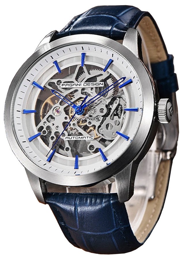 PAGANI DESIGN - Men's Automatic Mechanical Watches ,Waterproof,Leather Strap 43MM Mechanical Skeleton Sapphire Glass Surface Stainless Steel Case, Fashion Casual Business Watches PD1638 - Image 1