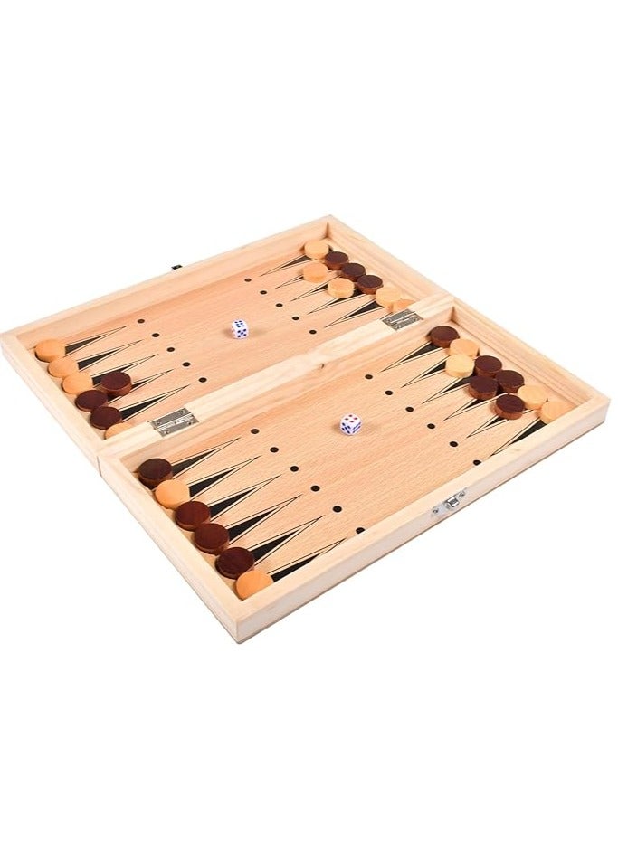 لعبة شطرنج خشبية، لعبة شطرنج 3 في 1، للنساء والرجال، لعبة الطاولة، لوح شطرنج قابل للطي، خشب، حقيبة قابلة للقفل، مجموعة شطرنج للأطفال والكبار، الحفلات والسفر، 29 × 29 سم - Image 3