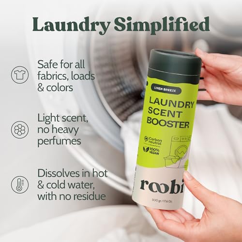 Roobi Sustainable Laundry Scent Booster Beads. Linen Breeze Fragrance Laundry Beads. 500 gr Bulk Booster Pack. Carbon Neutral, 100% Vegan. - Image 2