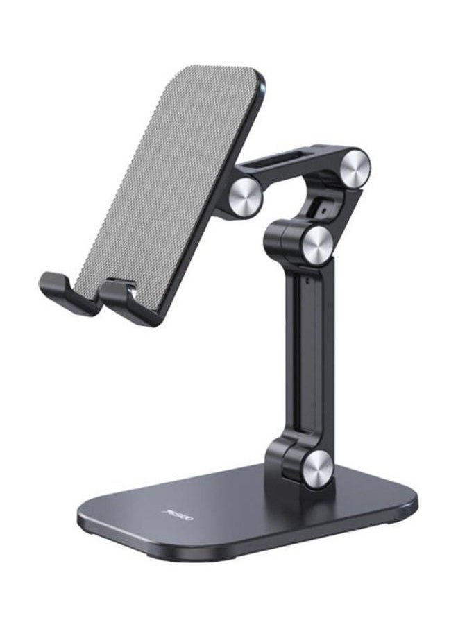 ELTRAZONE Double Folding Mobile and Tablet Holder – Adjustable Stand for Phones & Tablets, Portable Design, Anti-Slip Base, Space-Saving Holder for Desk, Bed, and Travel – Perfect for Viewing, Gaming & Video Calls (Black)  - Image 1