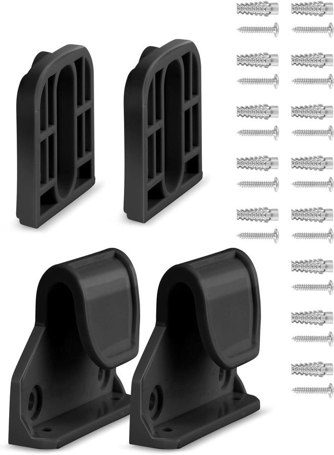 HAMOPY Auto-Lock Retractable Baby Gate Replacement Parts, Original Hardware Set (Including 2 x Latches + 2 x Brackets + 1 x Floor Hook + 1 Set of Screws) Only Fit 55“&71” Auto-Lock Baby Gate(Black) - Image 1
