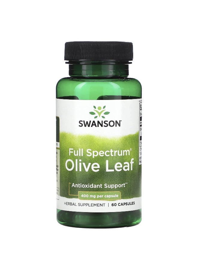 SWANSON Swanson, Full Spectrum Olive Leaf, 400 mg, 60 Capsules  - Image 1