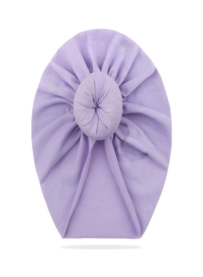 BEMBIKA Beanie Bun Headband for Baby Girls Soft & Stretchy Hair Accessories, Stylish Newborn & Toddler Headband -(3-36 Months | Lavender) - Image 1