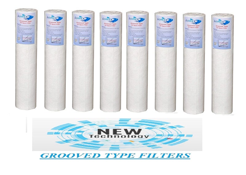 IONIX Grooved Type Spun Filter 10 inch 5 Micron Higher Shelf Life Ultra Filteration Technology Compatible with All Standard Size 10 inch pre Filters - Image 1