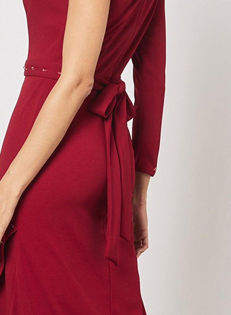 ZUYE Asymmetric Neck Wrap Dress  - Image 5
