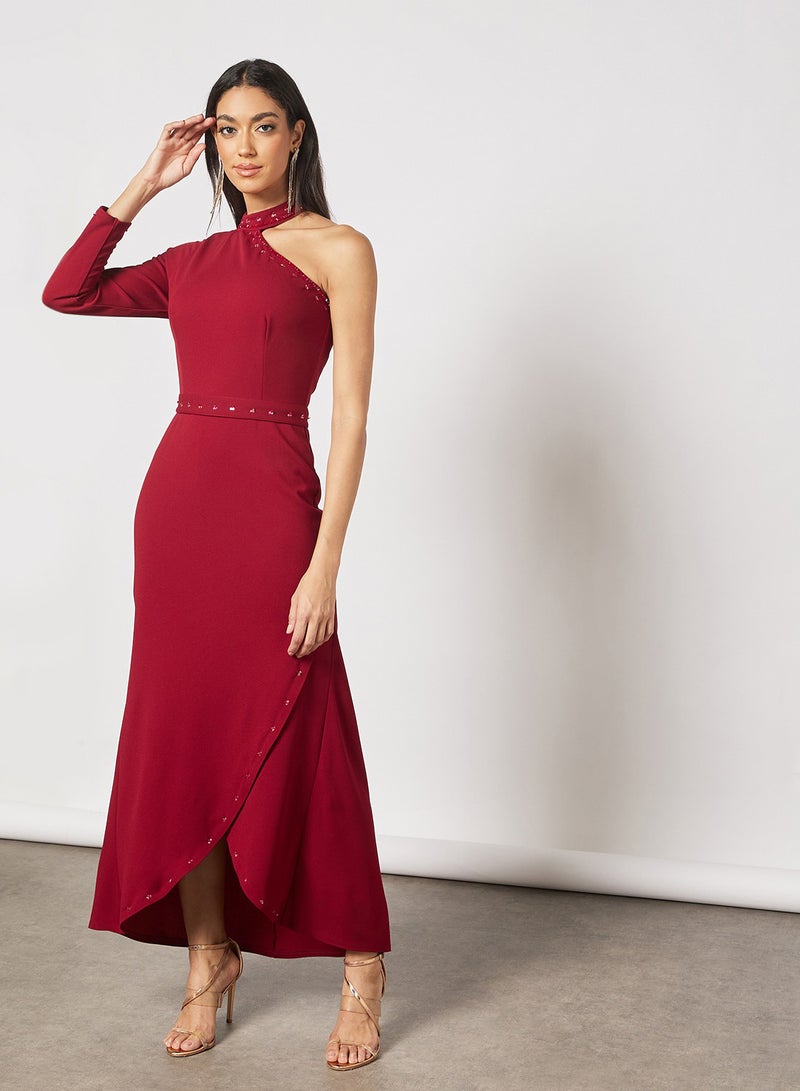 ZUYE Asymmetric Neck Wrap Dress  - Image 4