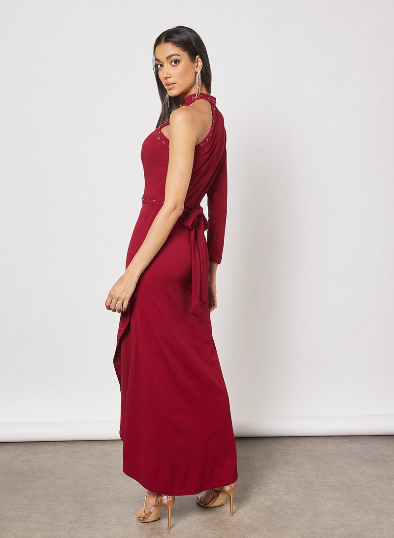 ZUYE Asymmetric Neck Wrap Dress  - Image 2