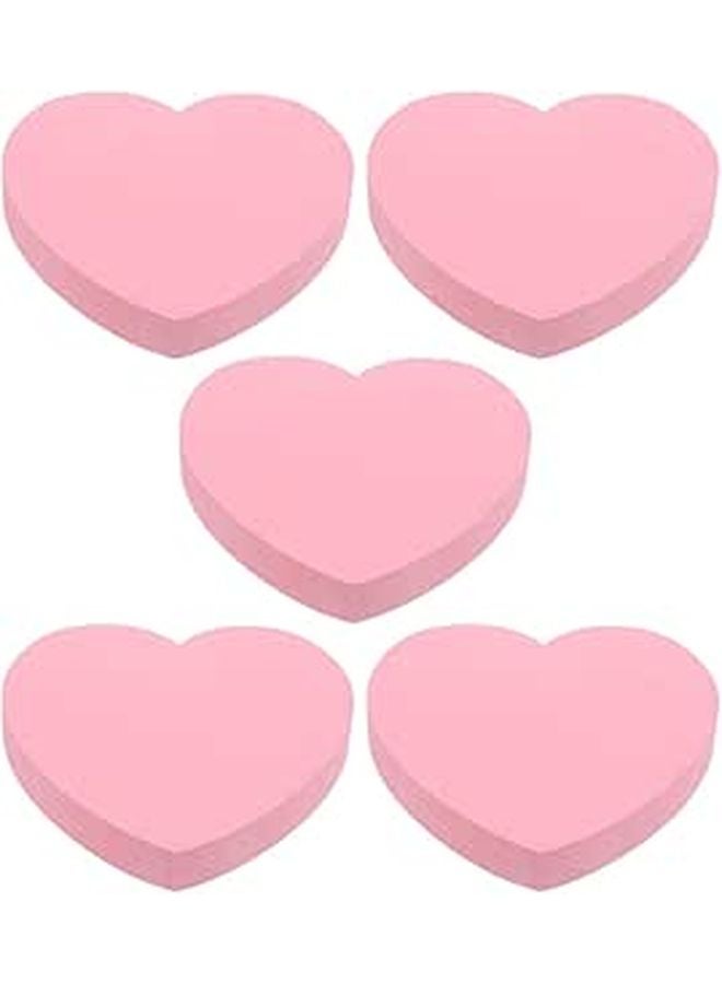 Heart Shaped Self Adhesive Note Stickers 500 Sheets Pink Memo Pads For Office School Desk - Image 1