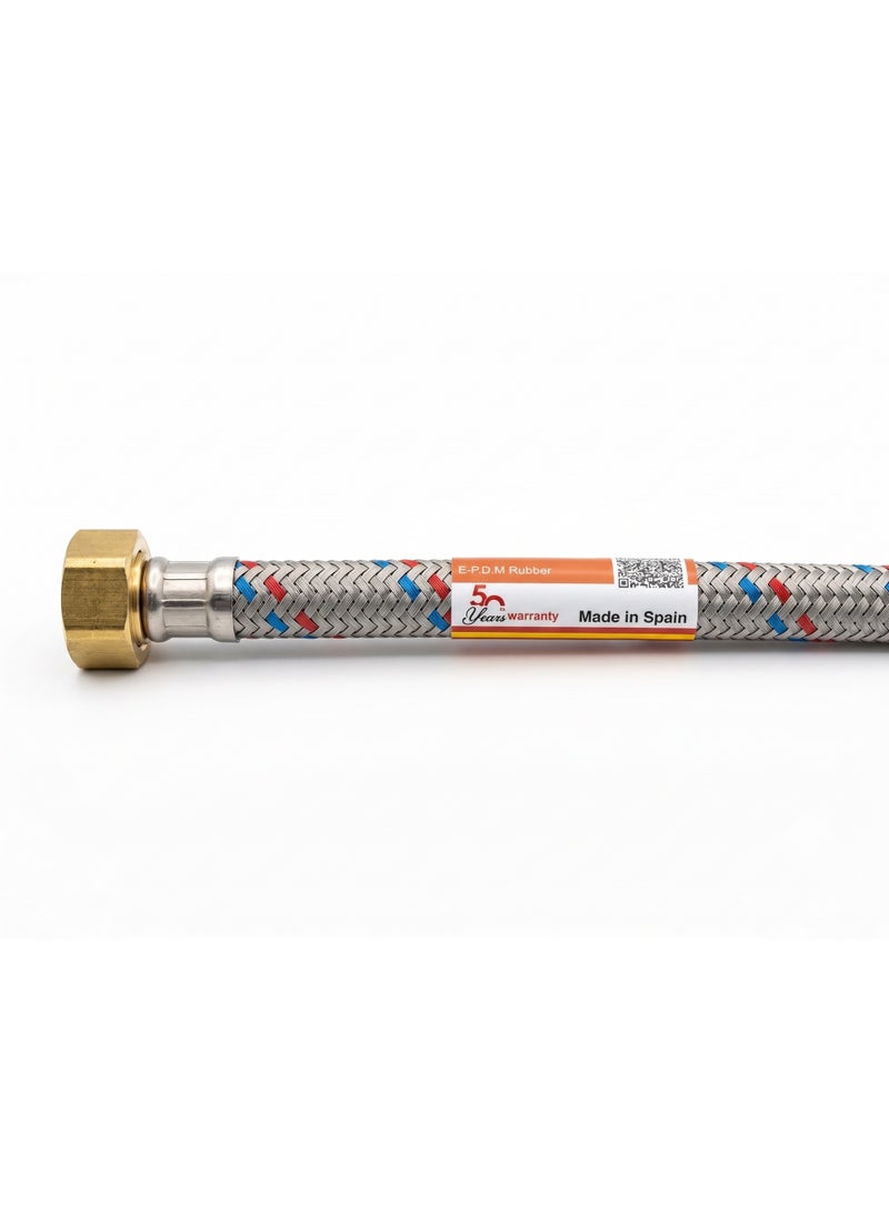 STANDARD Set of 2 Stainless Spanish Plumbing Connector , Pure Copper Nut and IPD Sanitary Inner Hose (2 Pack) - Image 3