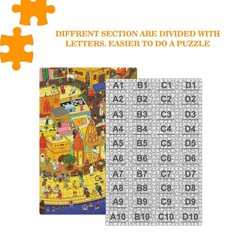 Webby Holy City Varanasi Jigsaw Puzzle | Best Gift for Teenager | Birthday Gift for Boys & Girls | Fun and Challenging Puzzle for Adult & 14+ Kids, 1000 Pieces Puzzle - Image 3