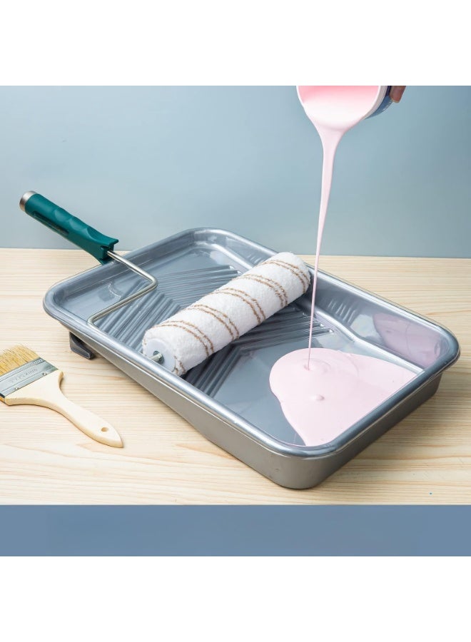 جي جوت صينية طلاء، عبوة من 12 قطعة، صينية أسطوانة طلاء مقاس 9 بوصات، صينية طلاء للاستخدام مرة واحدة مع بطانة وإطار أسطوانة بخمسة أسلاك، صينية طلاء بلاستيكية قابلة للغسل وإعادة الاستخدام، صينية طلاء محكمة الغلق بسعة عميقة - Image 4