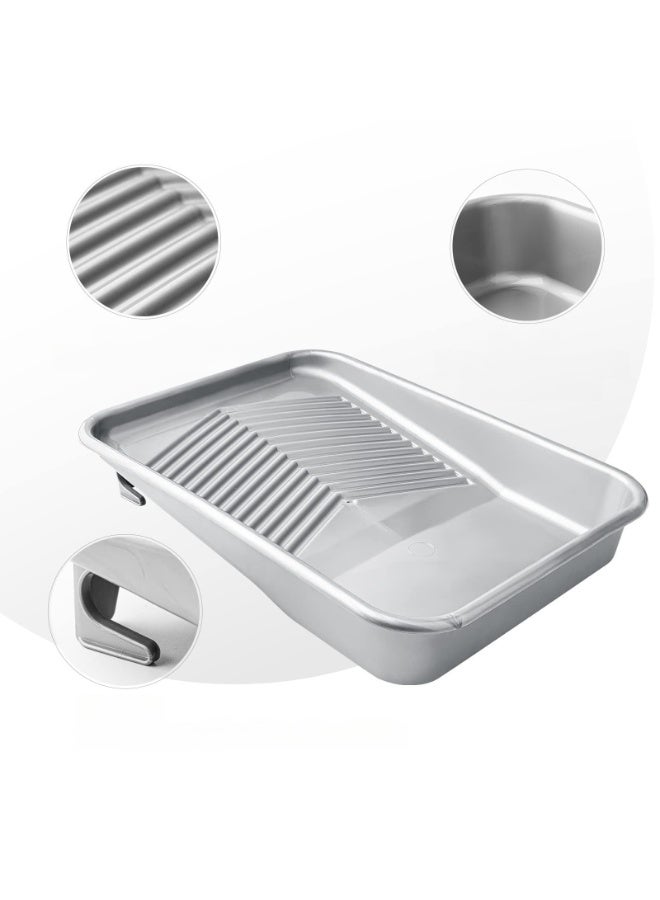 جي جوت صينية طلاء، عبوة من 12 قطعة، صينية أسطوانة طلاء مقاس 9 بوصات، صينية طلاء للاستخدام مرة واحدة مع بطانة وإطار أسطوانة بخمسة أسلاك، صينية طلاء بلاستيكية قابلة للغسل وإعادة الاستخدام، صينية طلاء محكمة الغلق بسعة عميقة - Image 3