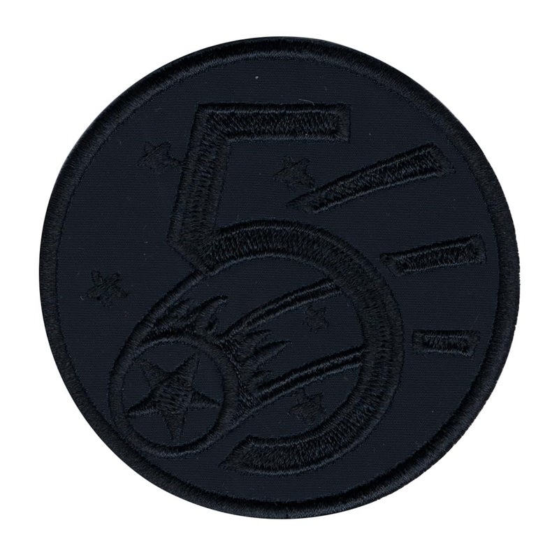 Fiive with Six Stars Blue Applique Embroidered Sewon Patch Size 8cm x 8cm for Jackets TShirts Bags Jeans Pants Outdoor Clothing Imported from Malaysia 1 Piece Code S55  - Image 1