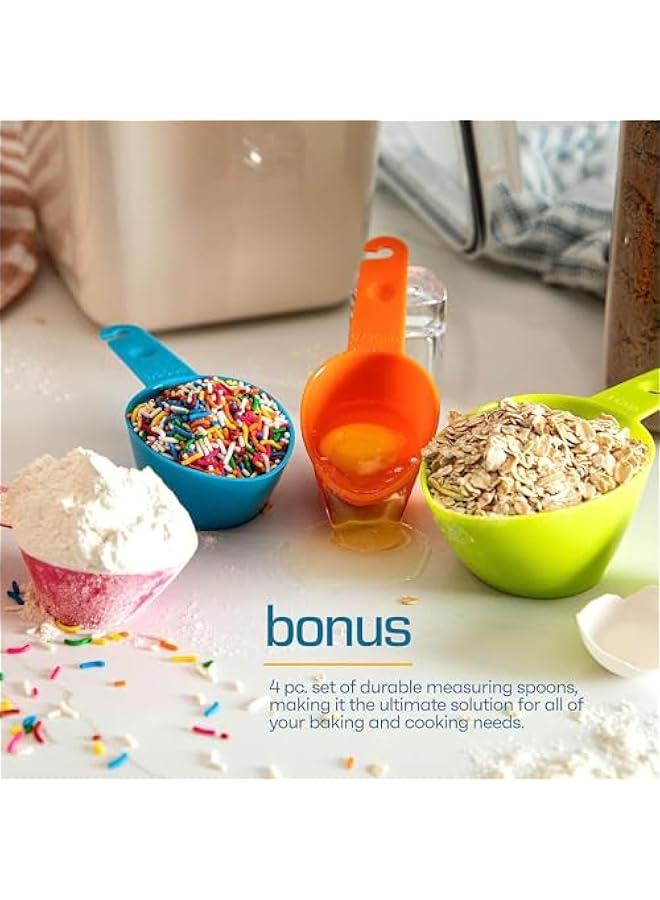 هوكور حاويات تخزين طعام كبيرة مع اغطية سعة 5.2 لتر، 4 عبوات من علب تخزين الطعام البلاستيكية محكمة الغلق خالية من البيسفينول ايه للدقيق والسكر ومستلزمات الخبز، منظم لتخزين الحبوب والارز للمطبخ والمنزل - Image 3