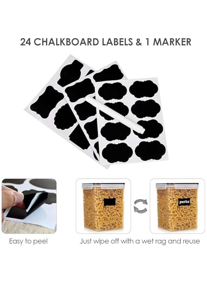 هوكور حاويات تخزين طعام كبيرة مع اغطية سعة 5.2 لتر، 4 عبوات من علب تخزين الطعام البلاستيكية محكمة الغلق خالية من البيسفينول ايه للدقيق والسكر ومستلزمات الخبز، منظم لتخزين الحبوب والارز للمطبخ والمنزل - Image 2