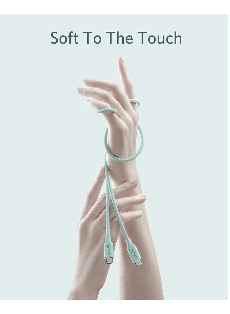 Anker USB-C to USB-C Cable 240W 6ft, USB 2.0 Type C Charging Cable Fast Charge for MacBook Pro 2020, iPad Pro 2020, iPad Air 4, iPad Mini 6, Galaxy S21, Pixel, Switch-Green - Image 2