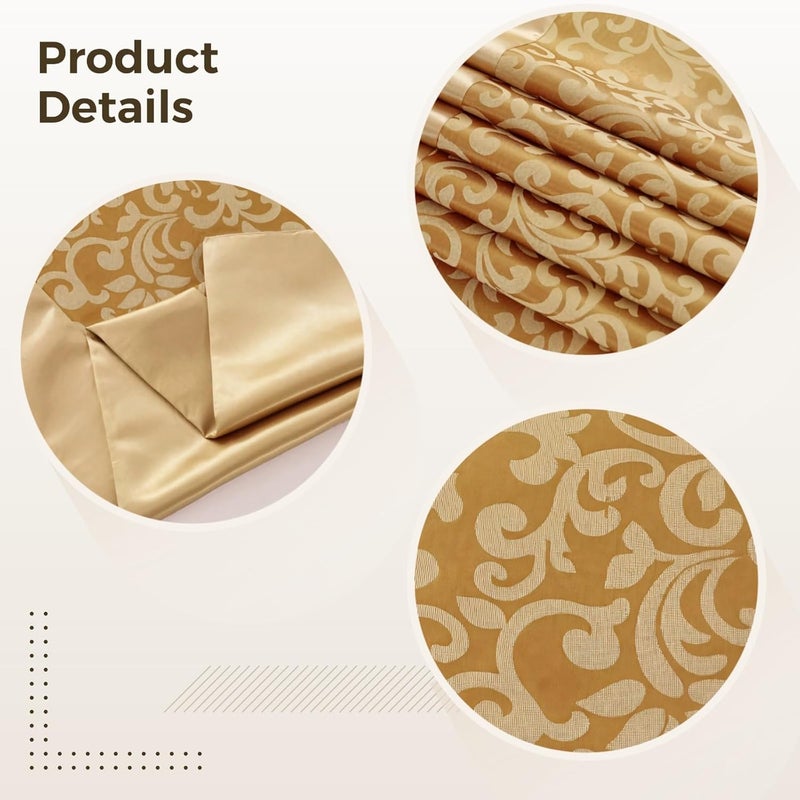 Queen Bed Runner, Gold Embroidered Polyester Scarf with Reinforced Edges, Silky Soft Finish, Elegant Bedroom Accent, 19.7 × 82.7 in - Image 3