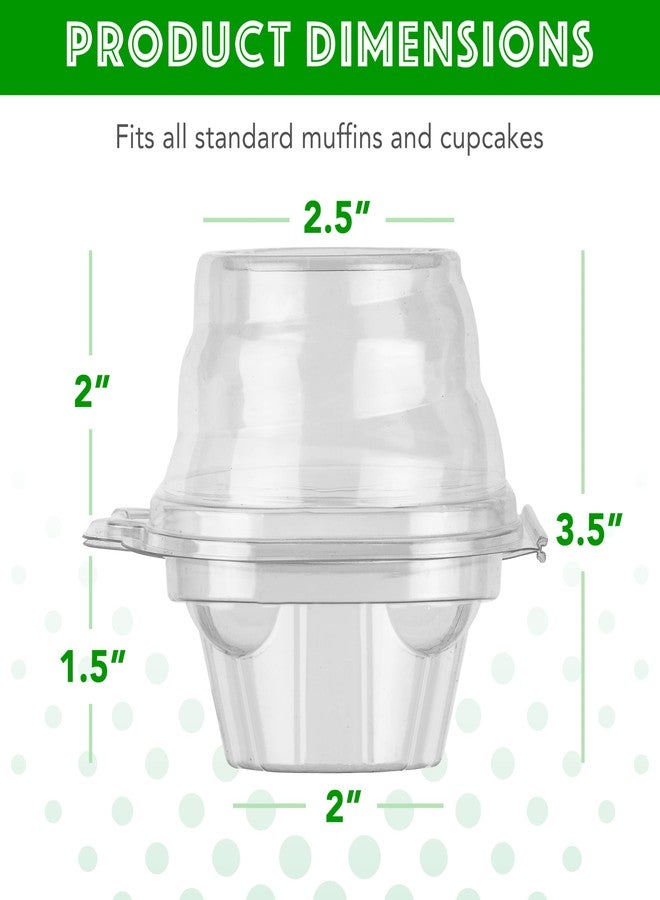 Green Direct Clear Cupcake Individual Containers | Stackable Cupcake Holders With Lid | Airtight Cupcake Boxes Disposable BPA Free Pack of 50 - Image 5