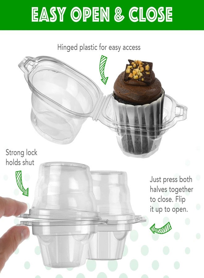 Green Direct Clear Cupcake Individual Containers | Stackable Cupcake Holders With Lid | Airtight Cupcake Boxes Disposable BPA Free Pack of 50 - Image 4