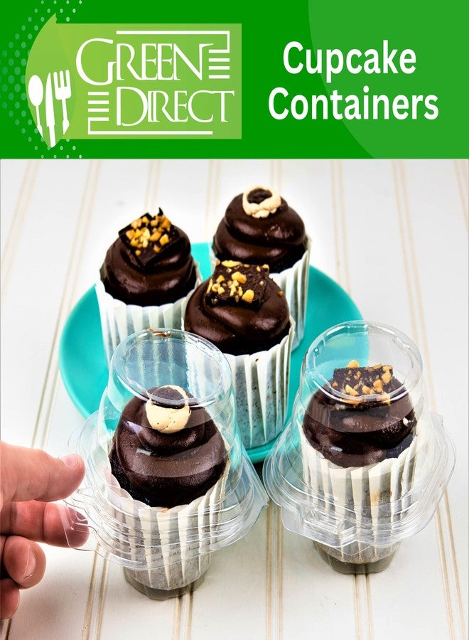 Green Direct Clear Cupcake Individual Containers | Stackable Cupcake Holders With Lid | Airtight Cupcake Boxes Disposable BPA Free Pack of 50 - Image 3