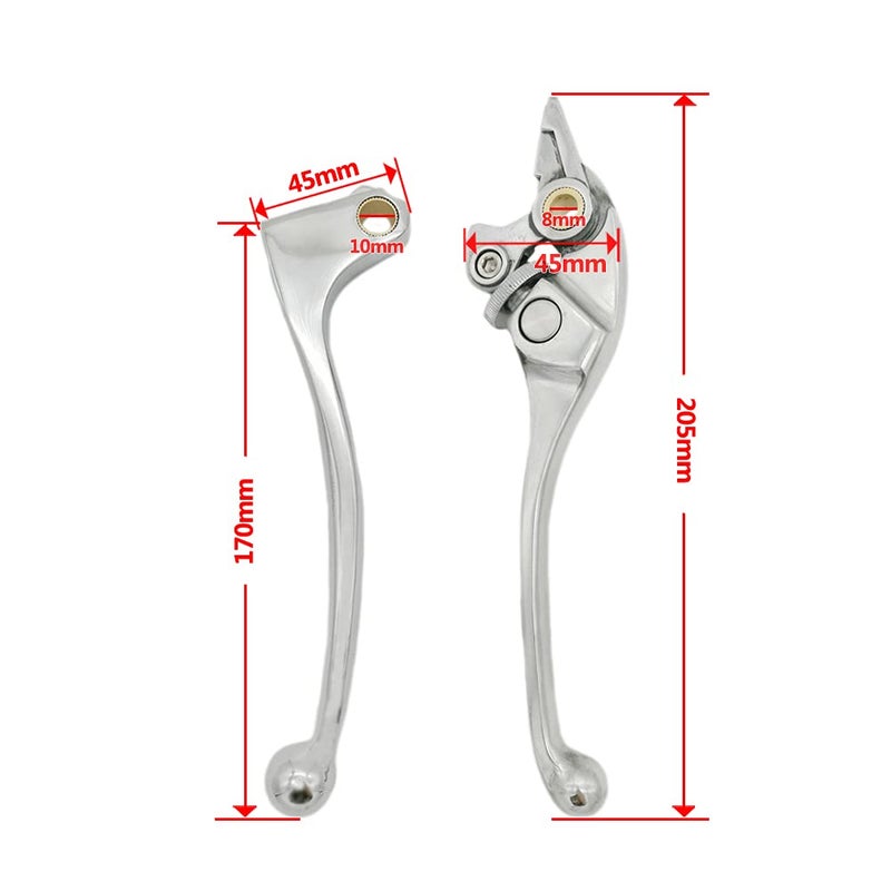 Generic S SYUU Motorcycle Replacement Brake Clutch Hand Lever Compatible with Honda CBR 600 F1/F2/F3/F4/F4i 1987-2007 CBR 900 RR 1993-1999 CB 900 919 Hornet 2002-2006 CB 600 Hornet 1998-2006 Polished Silver  - Image 2