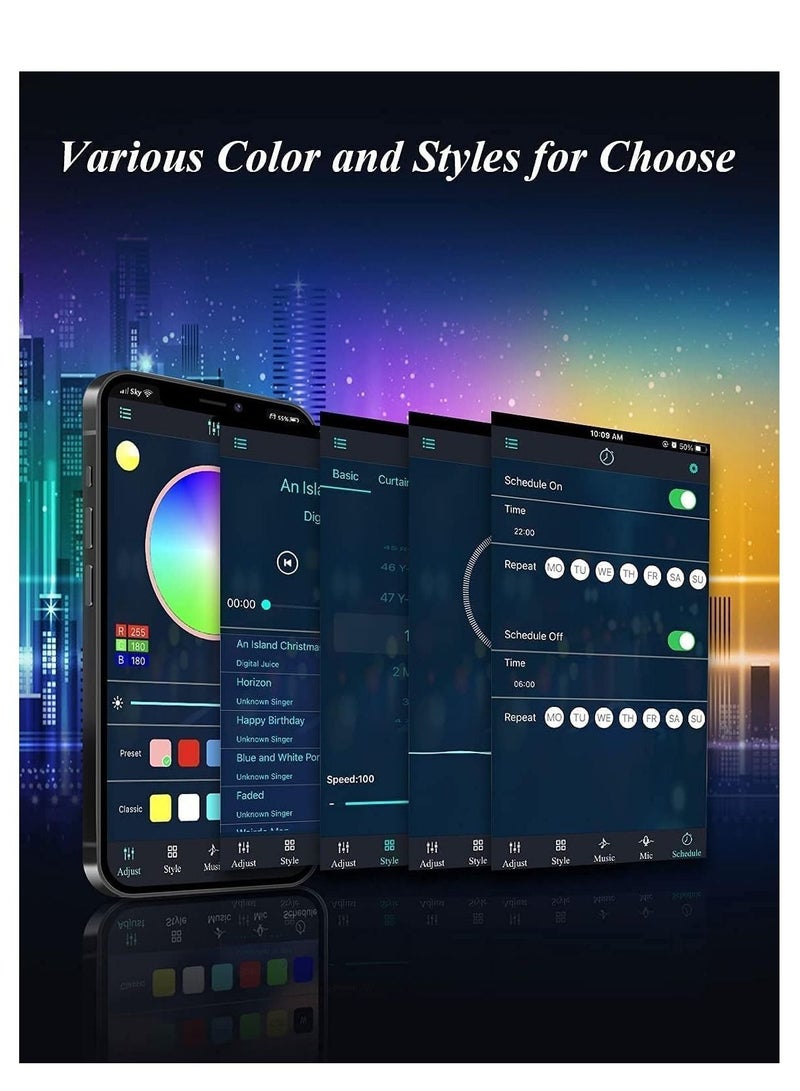 Corner Floor Lamp, RGB Color Changing Corner Lamp, Smart LED Floor Lamp Controlled by APP&Remote with Reactive Music Mode and DIY Mode